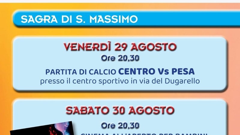 Dal 29 Agosto a Fossa di Concordia – Sagra di San Massimo