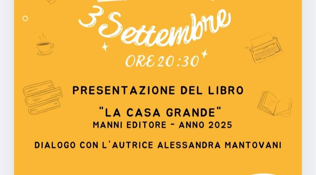 3 Settembre a Mirandola – Presentazione del libro: ” La Casa Grande” – Dialogo con l’autrice Alessandra Mantovani
