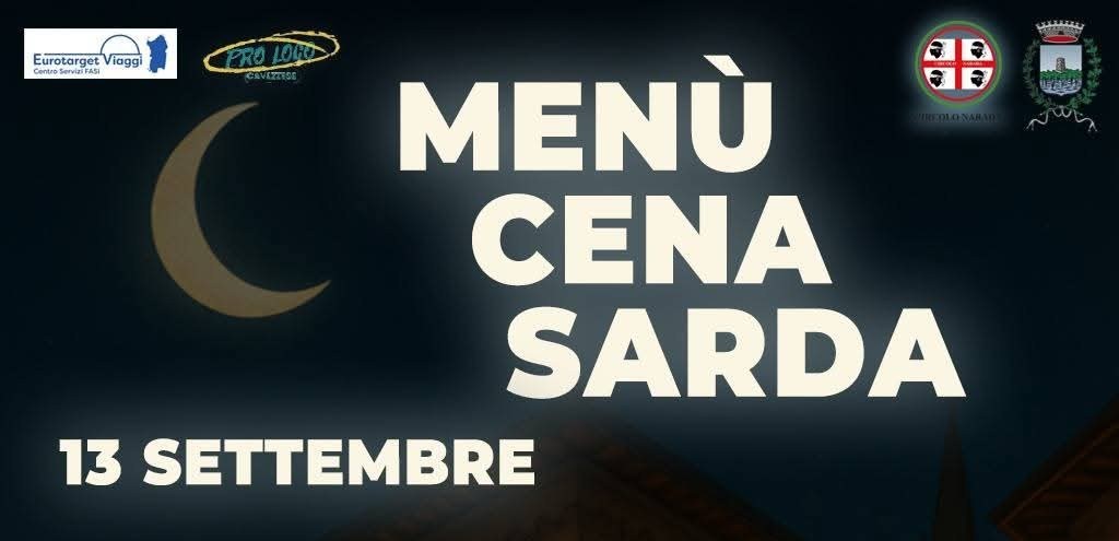 13 Settembre a Cavezzo – Menù Cena Sarda