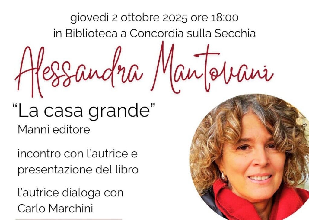 2 Ottobre a Concordia - Alessandra Mantovani presenta il suo libro