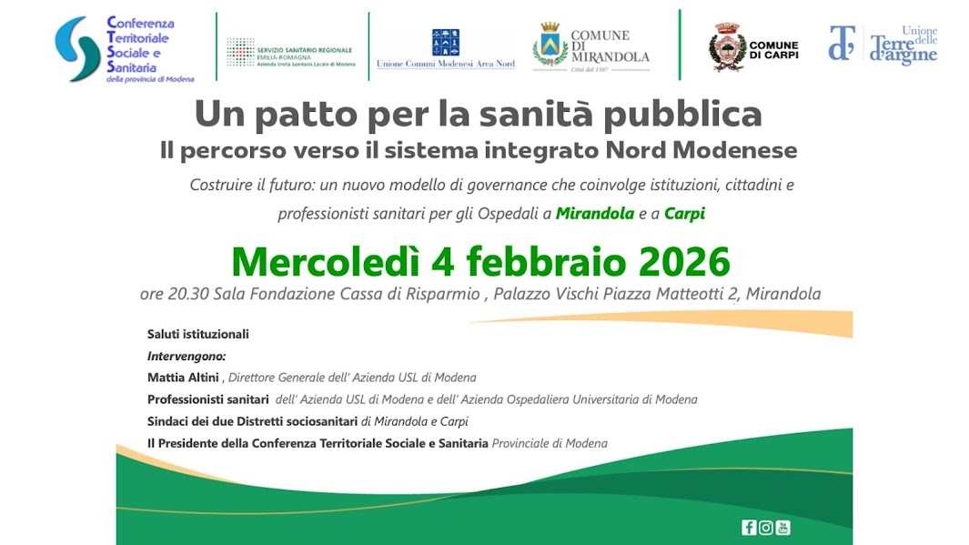 4 Febbraio a Mirandola – Un patto per la Sanità Pubblica –