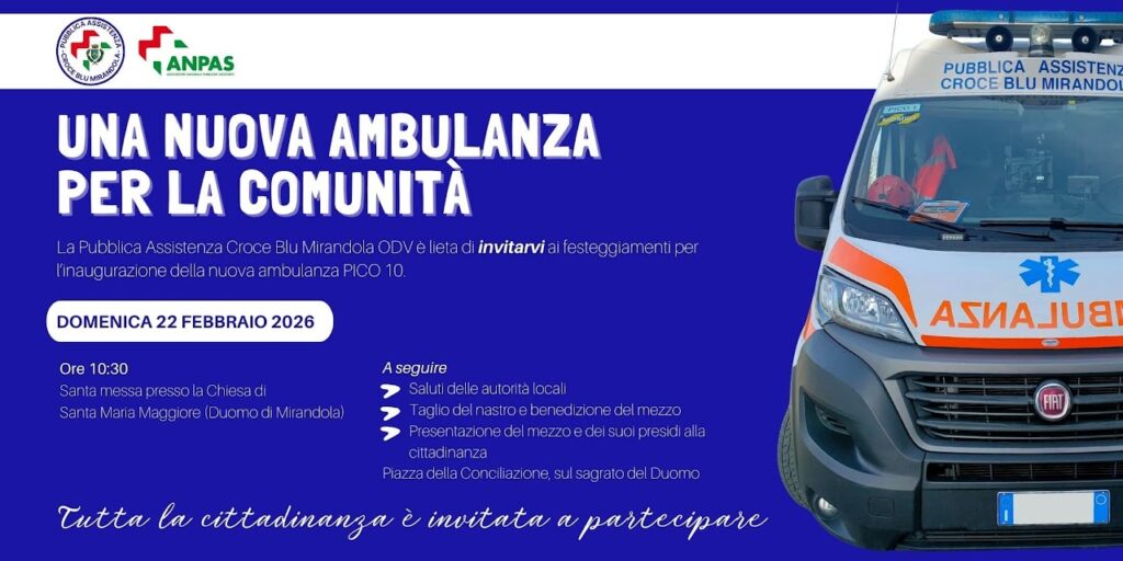 22 Febbraio a Mirandola - Inaugurazione nuova ambulanza