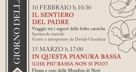 10 Febbraio a Mirandola – Giorno del Ricordo – “Il sentiero del padre”