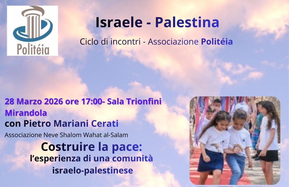 28 Marzo a Mirandola - Israele Palestina - Ciclo di incontri