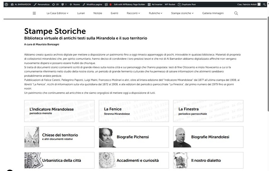 L’archivio di “Stampe Storiche” del sito de “Al Barnardon” si rinnova