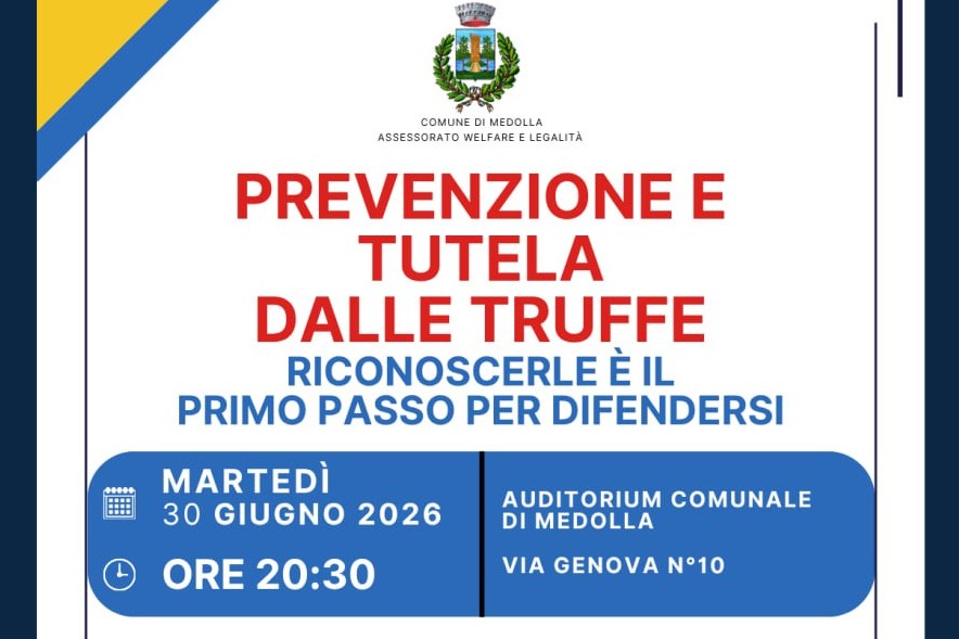 Il 30 Giugno a Medolla - Si parla di prevenzione e tutela dalle truffe