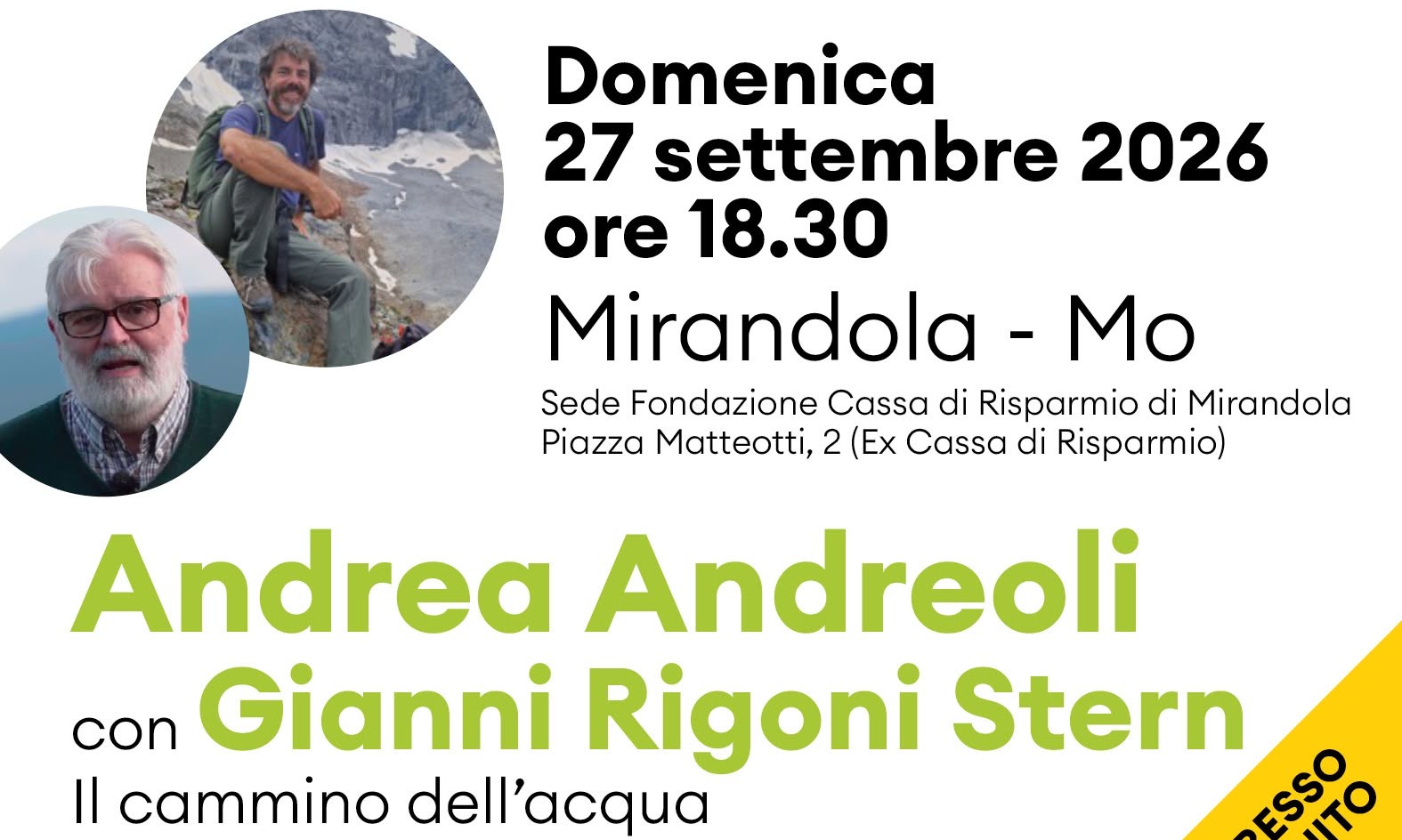 Andrea Andreoli e Gianni Rigoni Stern a Mirandola a