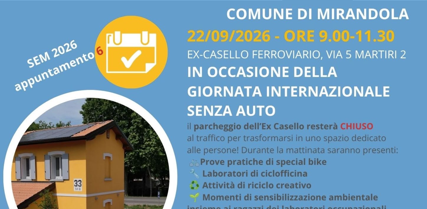 “Giornata Internazionale Senza Auto” a Mirandola – Il programma