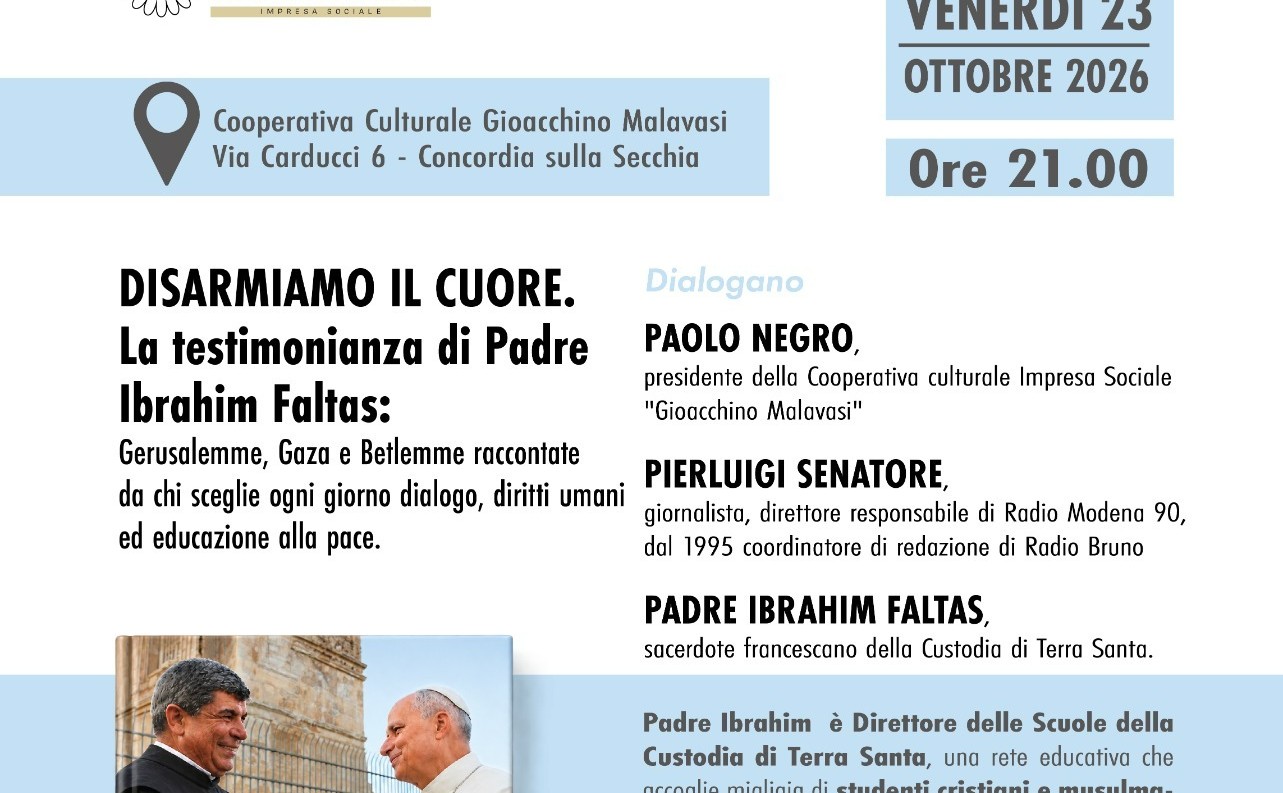 Padre Ibrahim Faltas a Concordia. Un testimone di pace dalla Terra Santa