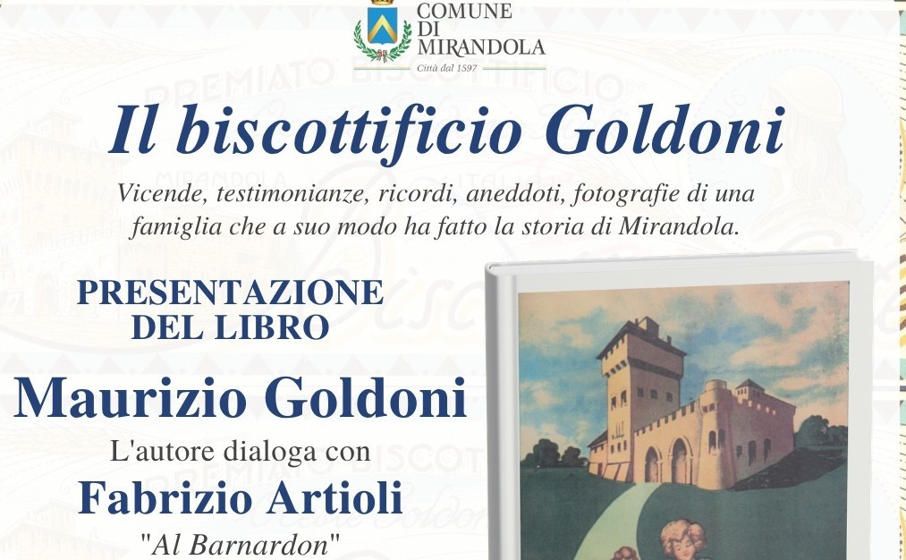 Il Municipio storico di Mirandola ospiterà la presentazione del libro di Maurizio Goldoni