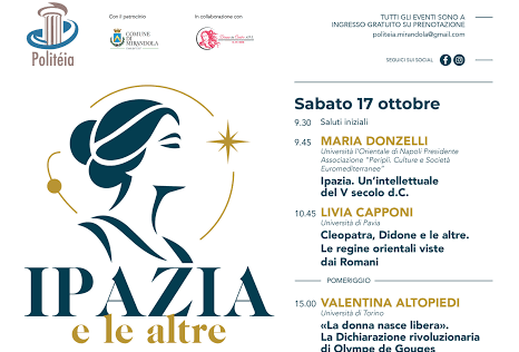 Al via a Mirandola la rassegna “Ipazia e le altre”: un viaggio nel pensiero femminile.